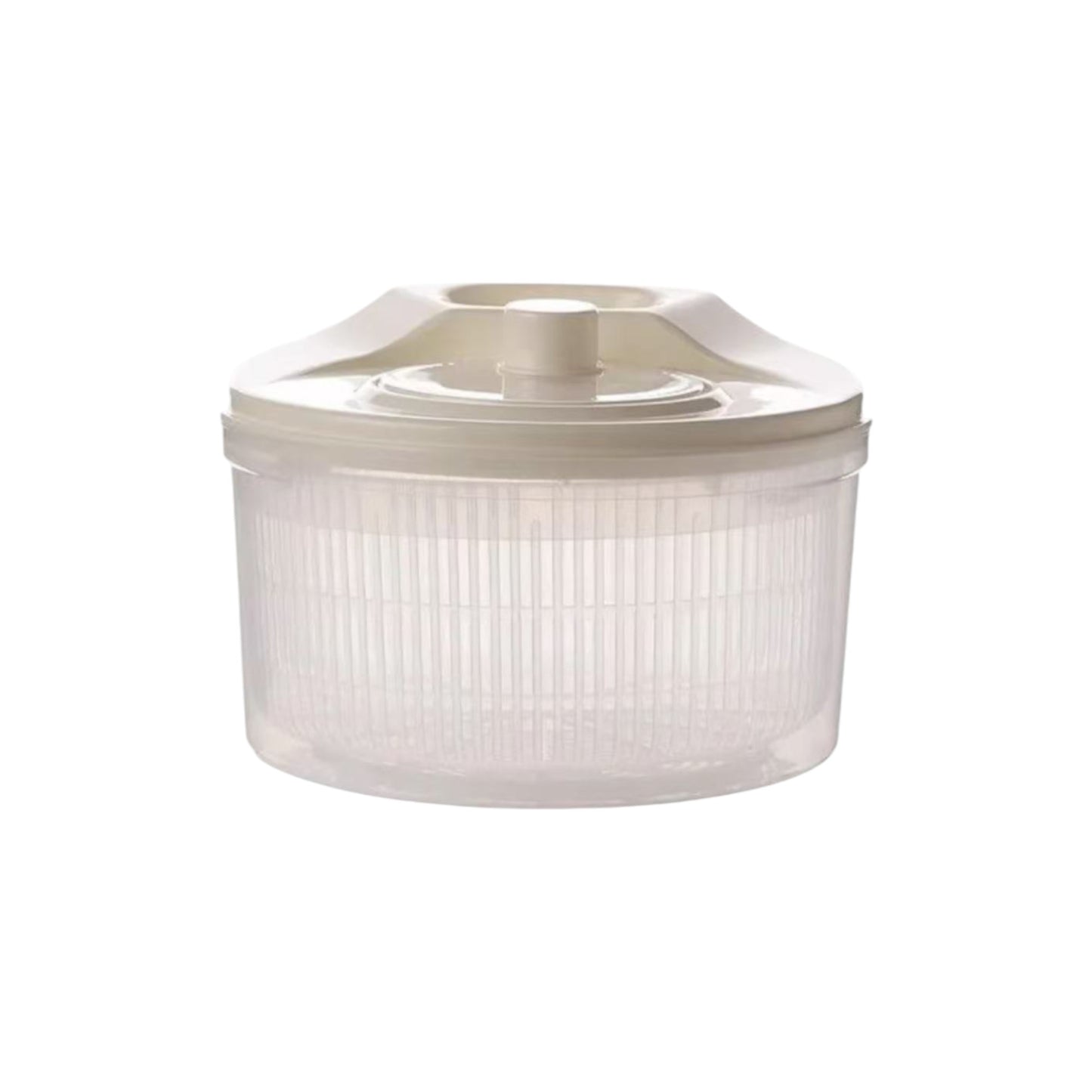 Centrifugadora de Salada Premium 3.8L | Secador de Legumes Rápido com Bico de Drenagem | Design Creamy White